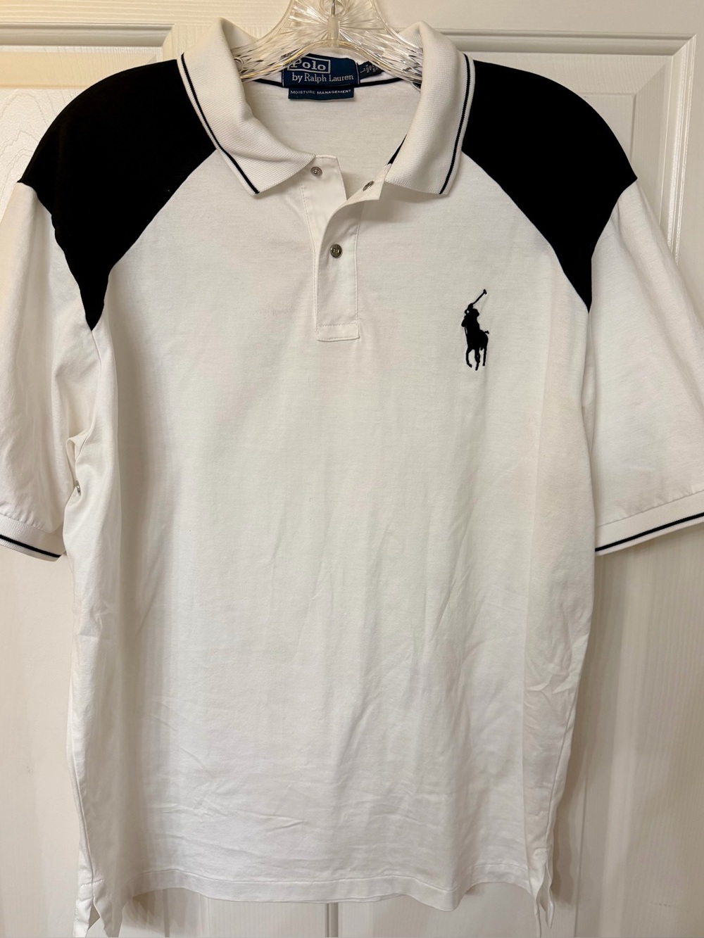 Polo Ralph Lauren Moisture Management Big Pony White Pima Shirt L Large Black